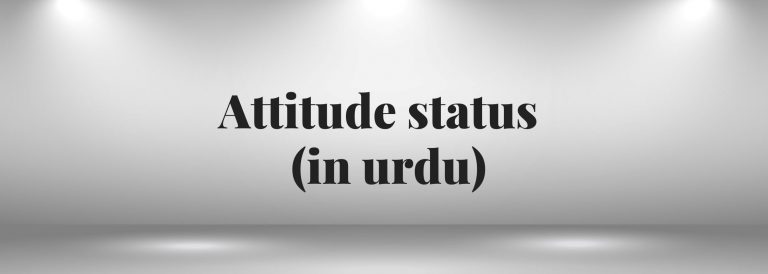 Attitude Status in Urdu