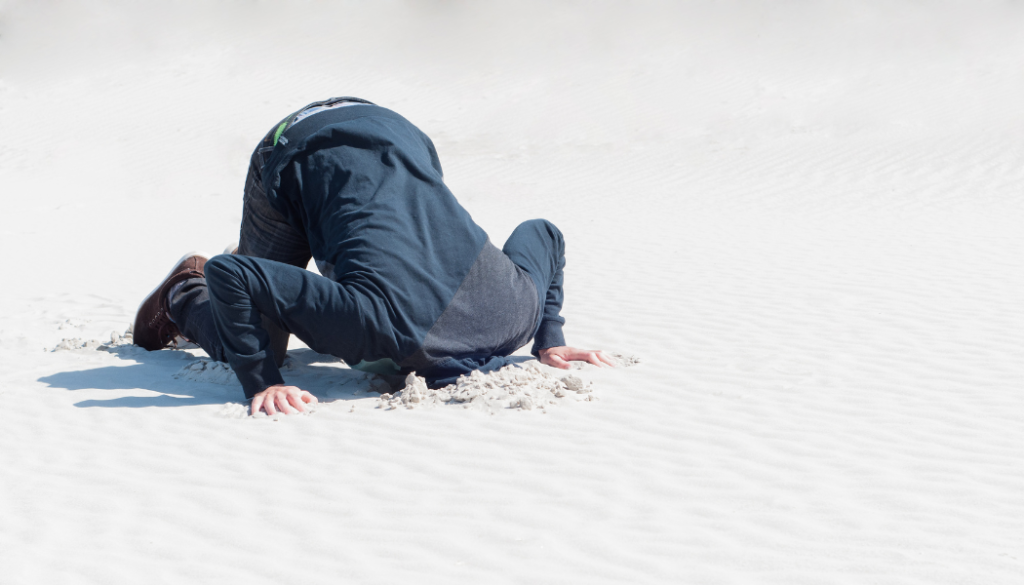 hiding in the sand