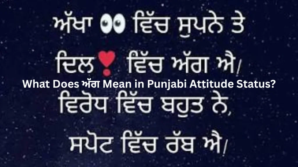 What Does ਅੱਗ Mean in Punjabi Attitude Status